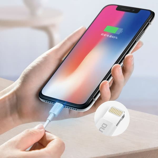 Dudao USB-A till Lightning kabel 3A 1m L1L Vit Vit