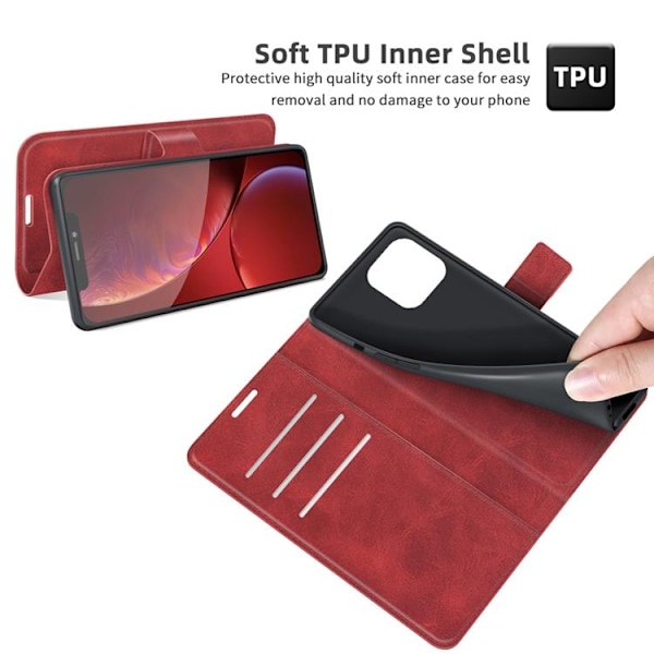 BooM RFID-beskyttet pungetui iPhone 12 Pro Max - Rød Röd