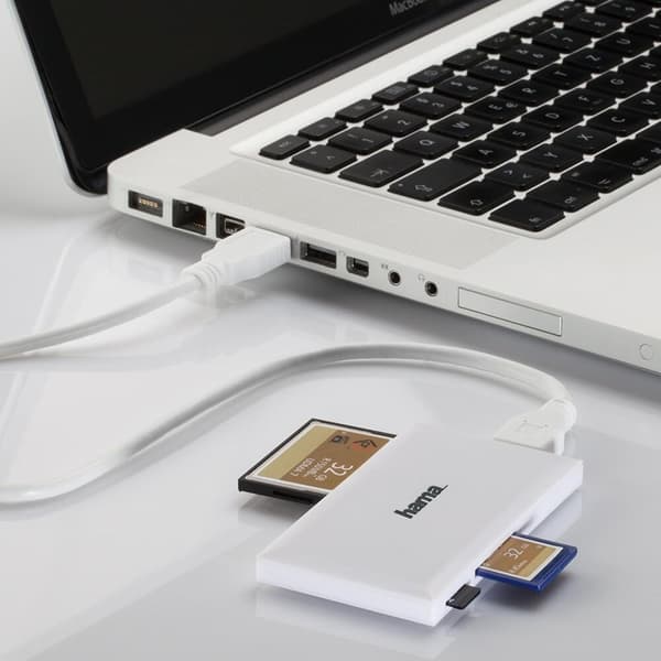 HAMA Kortläsare USB 3.0 Multi SD/Micro/CF/MS Vit