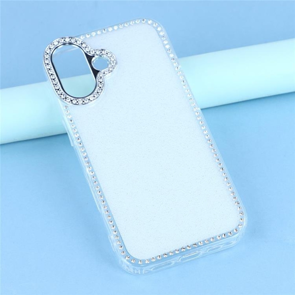 Mobilskal till iPhone 17 Rhinestone Edge - Glitter Vit Vit