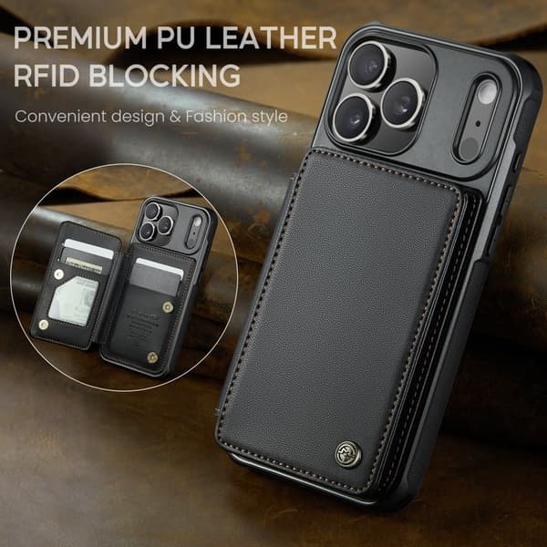 CASEME C22 Mobilskal till iPhone 17 Pro Max med RFID Skydd - Svart