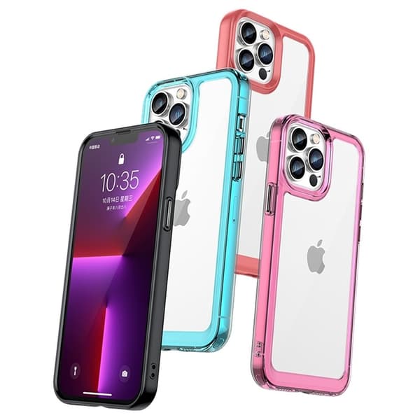 Mobilskal till iPhone 12 Pro Max Outer Space Gel Frame - Röd Röd