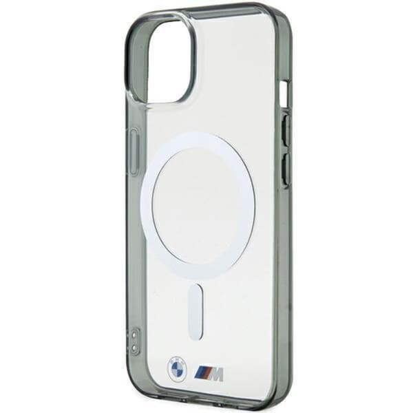 BMW Mobilskal till iPhone 15 Magsafe Silver Ring - Transparent Transparent