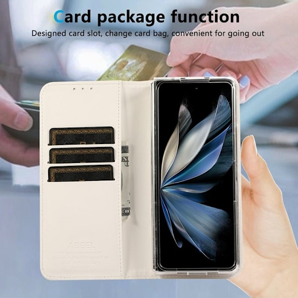 ABEEL Google Pixel 10 Pro Plånboksfodral RFID-Skydd Konstläder Flip Vit