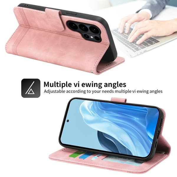 DIERFENG Samsung Galaxy S26 Ultra Plånboksfodral Konstläder - Rosa