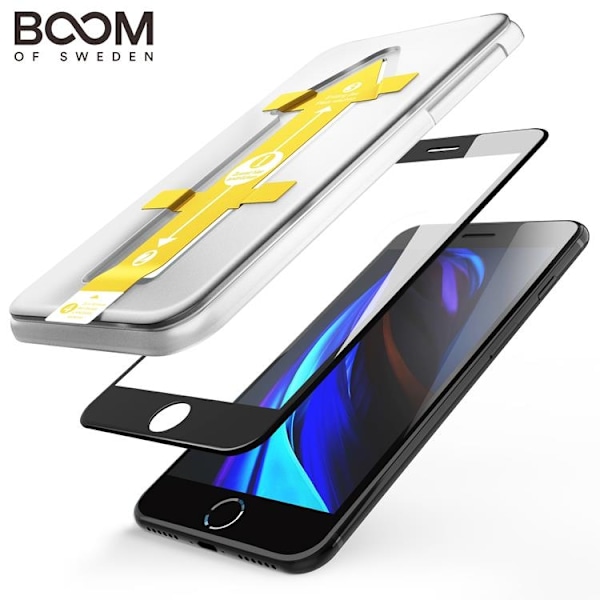 BOOM Curved Härdat Glas Skärmskydd iPhone 8 Plus / 7 Plus Transparent
