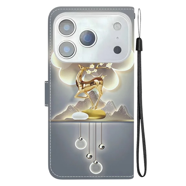 iPhone 17 Pro Max Plånboksfodral Med Lanyard - Sika Deer Grå
