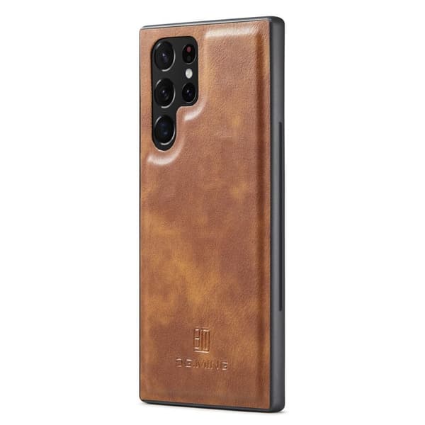 DG.MING Galaxy S23 Ultra Plånboksfodral i Delbart Magnetiskt Äkta läder - Brun