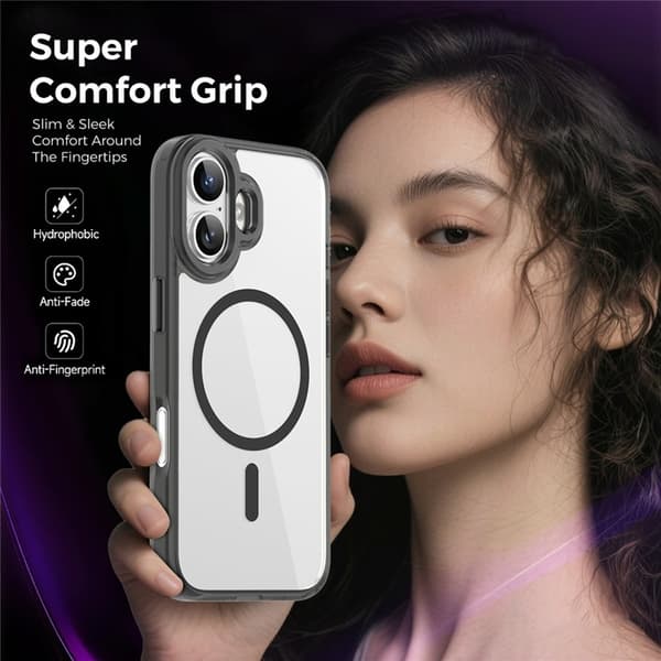 Mobilskal till iPhone 17 MagSafe TPU+PC Transparent - Svart Svart