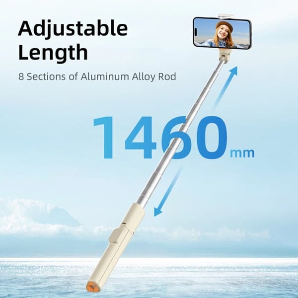Tech-Protect Bluetooth Selfie Stick Tripod - Beige Beige