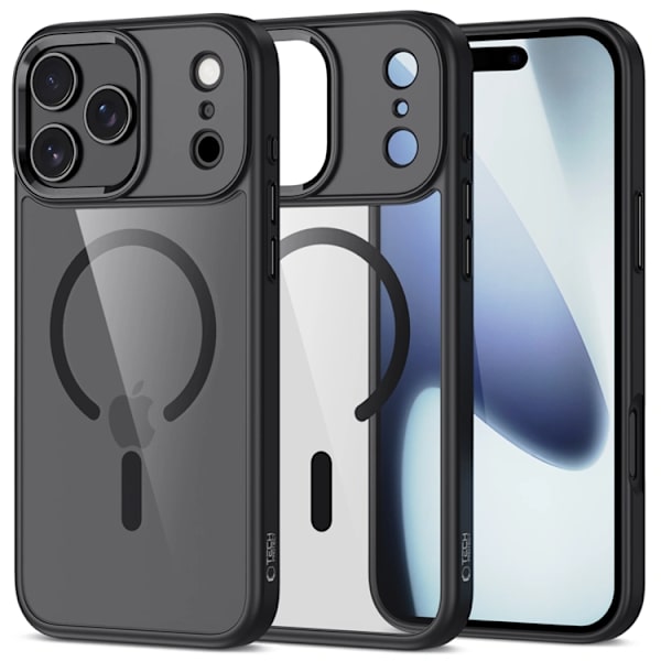 Tech-Protect Telefontaske til iPhone 17 Pro Magsafe Matte - Sort/Klar Transparent