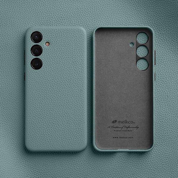 MELKCO Mobilskal till Samsung Galaxy S24 Äkta Läder + PC - Ljusblå