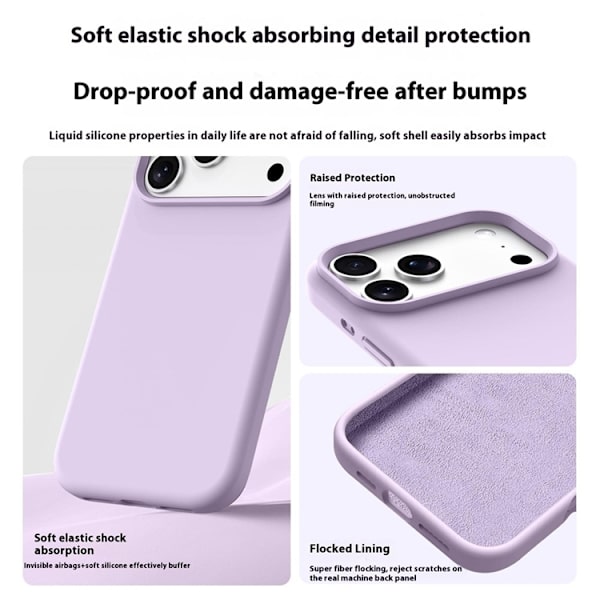 Mobilskal till iPhone 17 Pro Silikon Microfiber Lining - Lila Lila