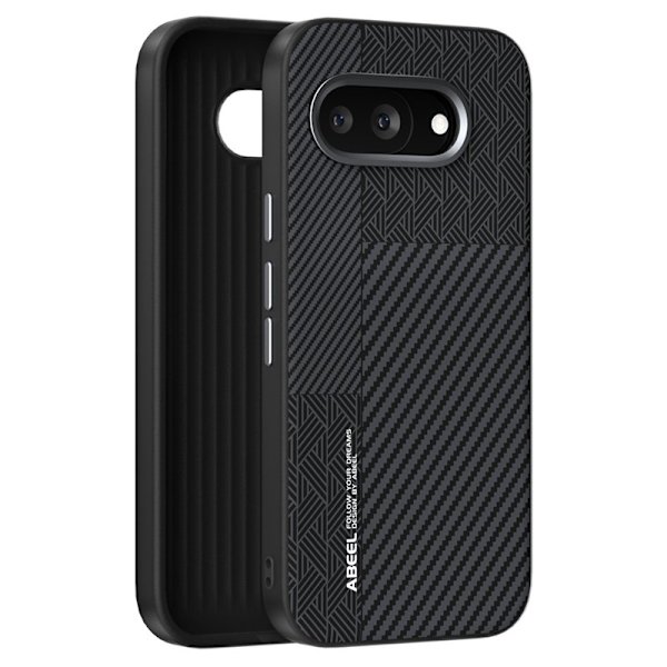 ABEEL Mobilskal till Google Pixel 9a PC TPU Aluminium PU Läder - Textur 1