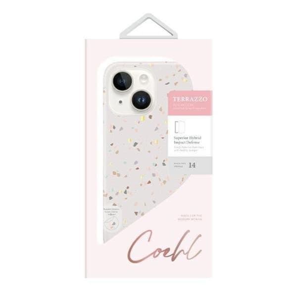 Uniq iPhone 14 Plus -kotelo Coehl Terrazzo - Sand Beige