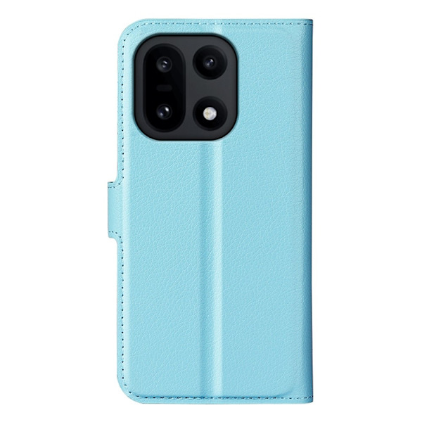 AMORUS OnePlus 15 Konstläder Plånboksfodral Litchi Shockproof - Blå Blå