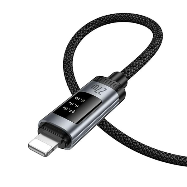 HOCO USB-C til Lightning 27W Kabel 1.2m med Display U148 - Sort Svart