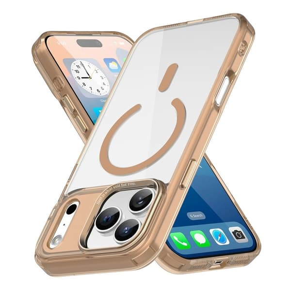 Mobilskal till iPhone 17 Pro MagSafe Transparent TPU+PC - Guld Guld