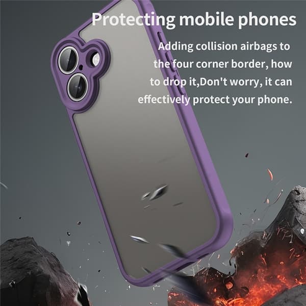 Mobilskal till iPhone 17 Frostade krockkuddar Drop Proof - Lila Lila