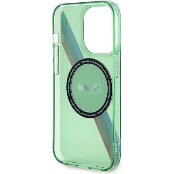 BMW iPhone 15 Pro Mobilskal Magsafe M Tricolor Stripes - Grøn Grön