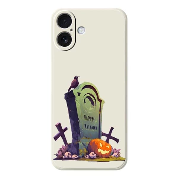 Mobilskal till iPhone 17 med Halloween Tombstone Pattern TPU - Beige Beige