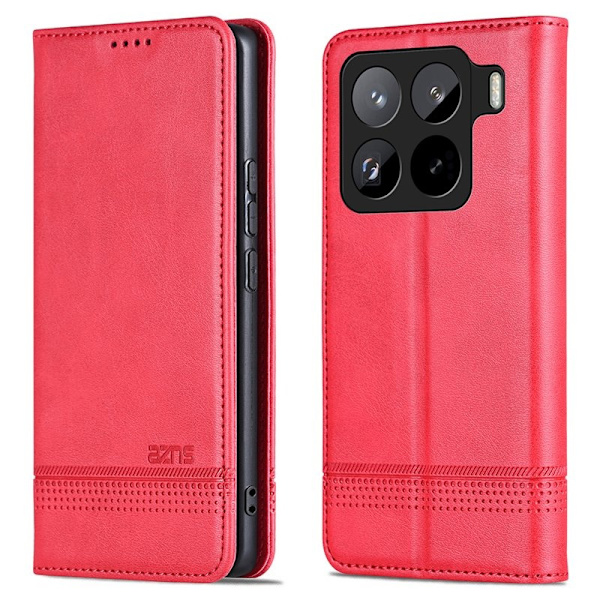 AZNS Xiaomi 15 Pro Plånboksfodral Konstläder - Röd