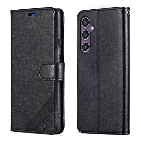 AZNS Samsung Galaxy S26 Plus Plånboksfodral Konstläder Ställ - Svart