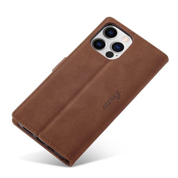 FORWENW F1 Series iPhone 14 Pro Max Plånboksfodral Konstläder - Brun