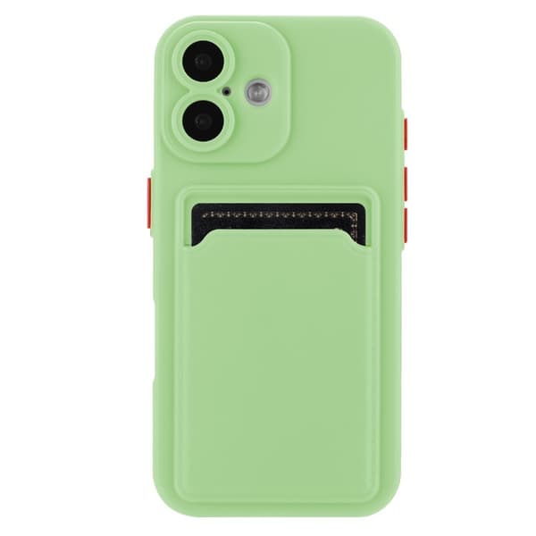 Mobilskal till iPhone 16 Korthållare TPU - Matchagrön Grön