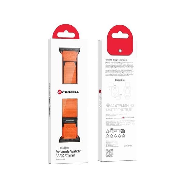 Forcell Apple Watch (38/40/41mm) Armband Nylon - Orange Orange