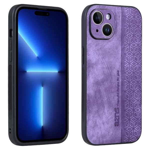 AZNS Mobilskal till iPhone 15 Plus Anti-Scratch PU Läder - Lila