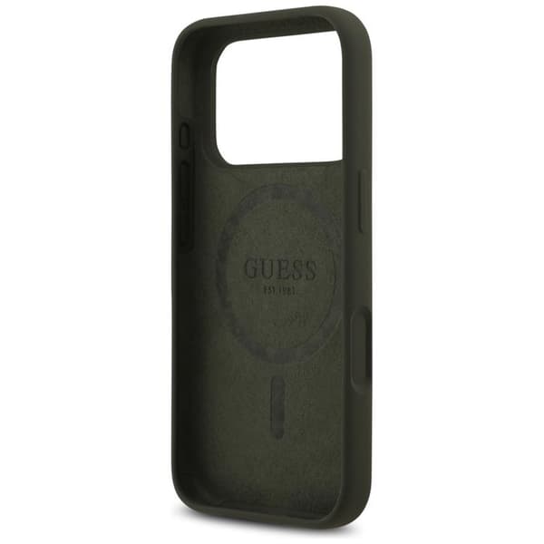 Guess Mobilskal till iPhone 17 Pro MagSafe Silikon Triangle Logo - Khaki Grön