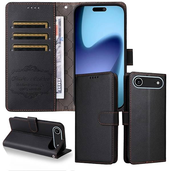 iPhone Air Plånboksfodral RFID Blocking med Handledsrem Svart