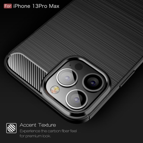 Carbon Fiber Texture Skal iPhone 13 Pro Max - Svart Svart