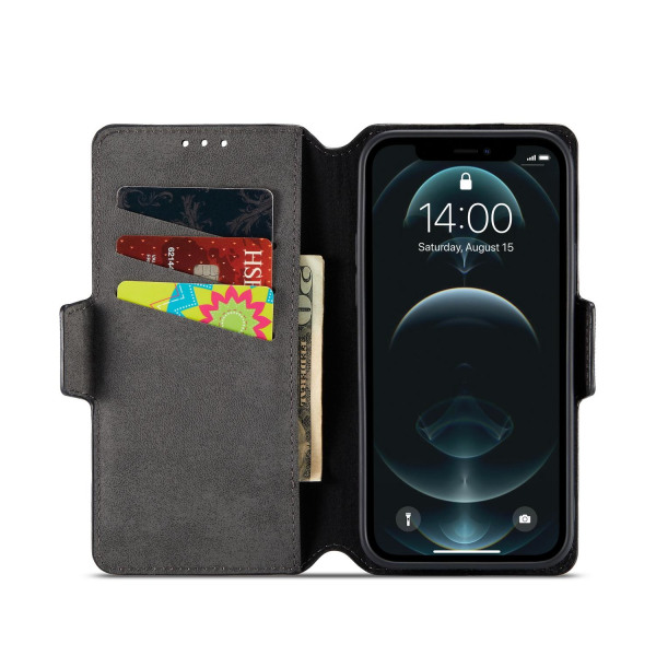 Muxma Saffiano Plånboksfodral till iPhone 13 Mini - Grå grå