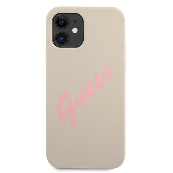 Guess Skal iPhone 12 Mini Silikon Vintage - Rosa/Grå Rosa