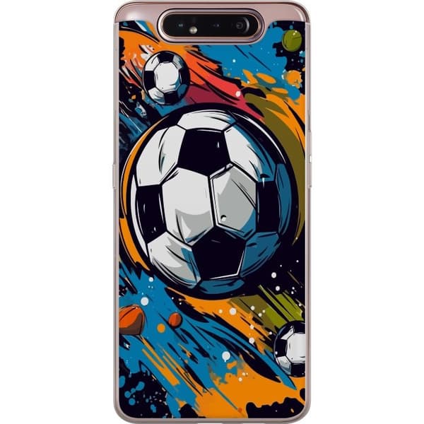 Telefontaske til Samsung Galaxy A80 med fodbolde