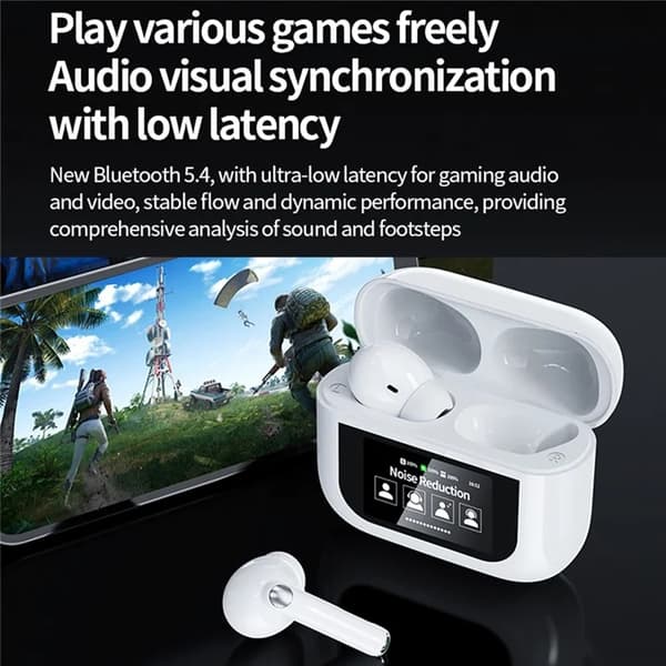 In-Ear Hörlurar Bluetooth med Pekskärm YW07 - Vit Vit