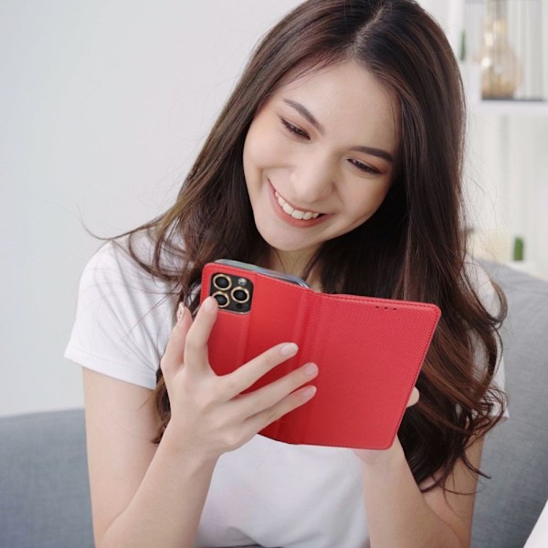 Redmi 10C Plånboksfodral Smart Konstläder - Röd