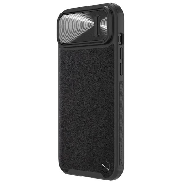 Nillkin iPhone 14 Plus -kotelo CamShield Läder S - Musta Black