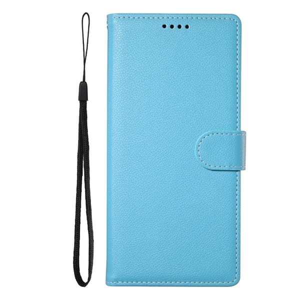 Galaxy A17/A26 Plånboksfodral Litchi Konstläder Magnetic - Blå Blå