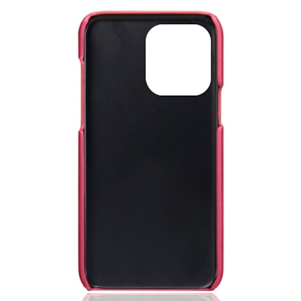 iPhone 14 Pro Skal Korthållare PU Läder - Magenta