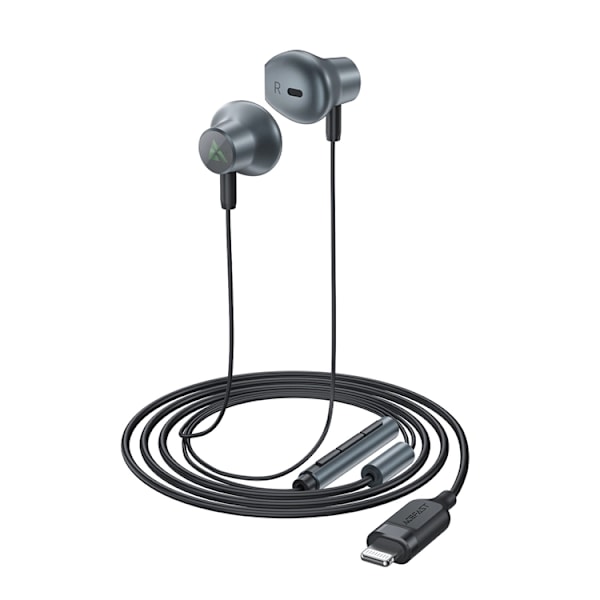 Acefast In-Ear Lightning Hörlurar 1.2m - Svart Svart
