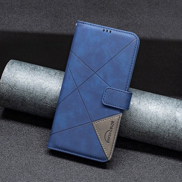 BINFEN Samsung Galaxy S26 Pro Plånboksfodral Konstläder Geometry - Blå