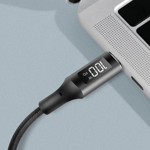 LOGILINK USB-C til USB-C Kabel med Skærm 100W 1m - Sort Black