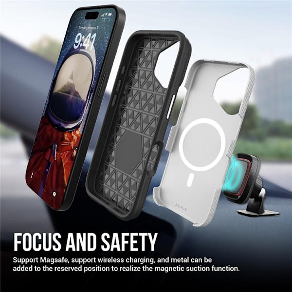 Mobilskal till iPhone 17 MagSafe Protective TPU+PC - Silver Silver