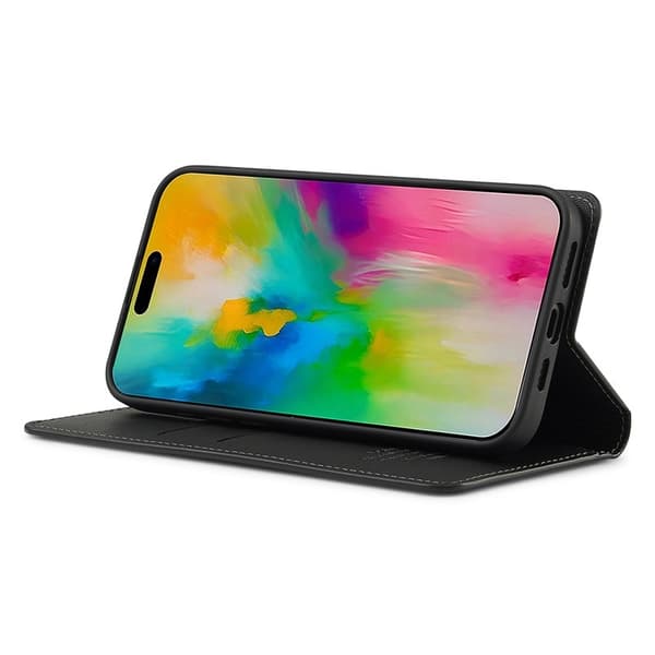 LC.IMEEKE L1 Series iPhone 17 Plånboksfodral Konstläder - Svart Svart