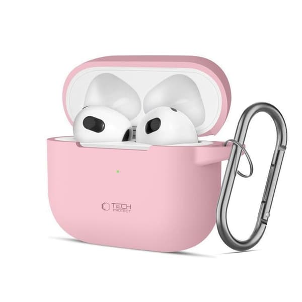 Tech-Protect Apple Airpods 3 Skal Silikon Hook - Dusty Rosa Rosa