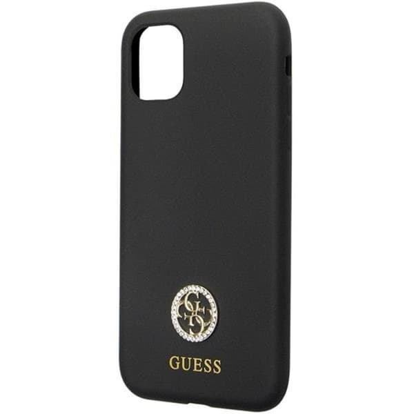 Guess iPhone 11/XR Mobilskal Silikon Logo Strass 4G - Sort Black