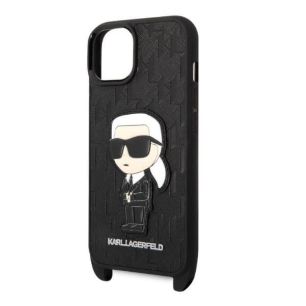 Karl Lagerfeld iPhone 14 Plus Skal med halsband Ikonik Patch - Svart